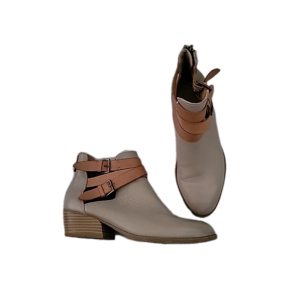 Kenneth Cole Reaction  LUCKY Ankle Boots Zippered Back Strappy‎ Bohemian Fall 7M